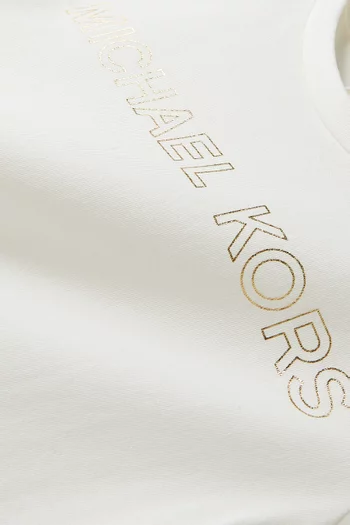 Metallic-effect Logo T-shirt in Cotton