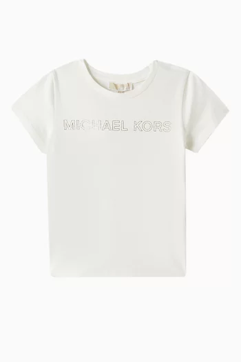 Metallic-effect Logo T-shirt in Cotton