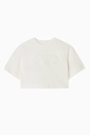 Logo-embroidered Crop T-shirt in Cotton