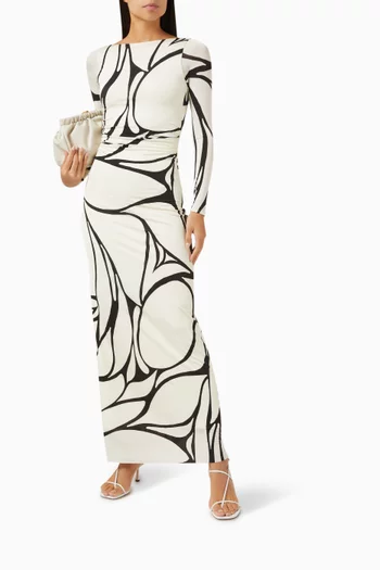 Malaga Open-back Maxi Dress in Viscose Blend