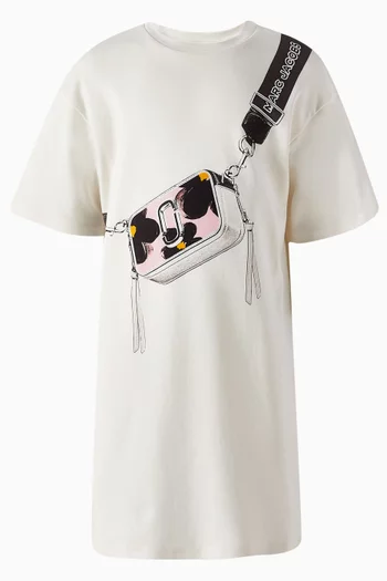 Graphic-print T-shirt Dress in Cotton Jersey
