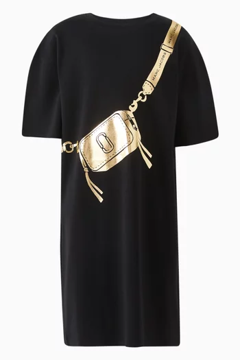 Graphic-print T-shirt Dress in Cotton Jersey