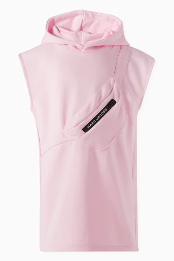 Belt Bag Hooded Dress in Organic Cotton-blend