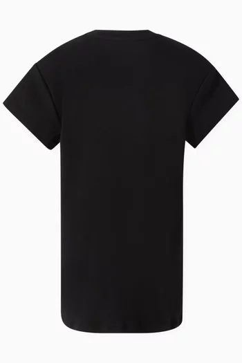 Daisy-embellished T-shirt Dress in Cotton