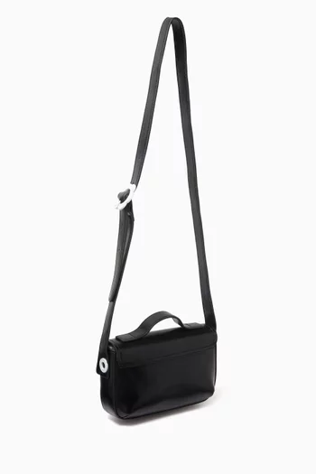 Logo-applique Shoulder Bag in Faux Leather