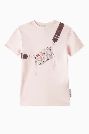 Graphic-print T-shirt Dress in Cotton Jersey