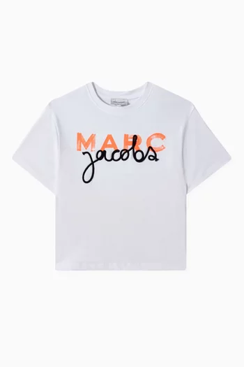 Logo-embroidered T-shirt in Cotton