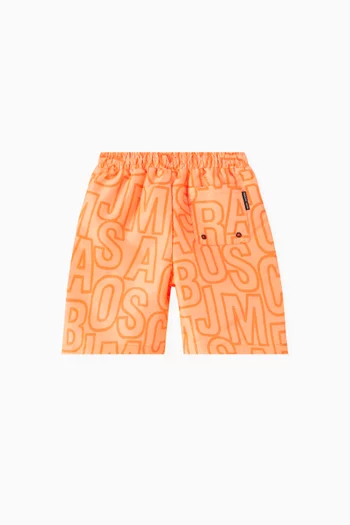Jumbled Logo-print Swim Shorts