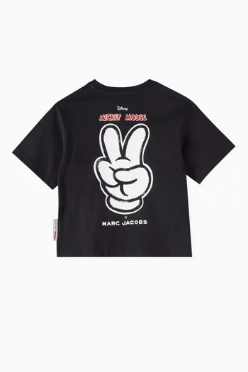 Mickey Illustration T-shirt in Cotton