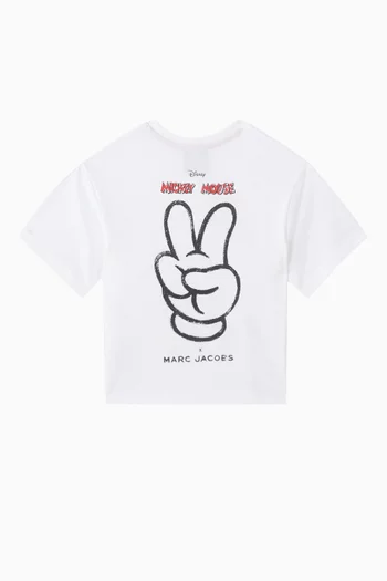 Mickey Illustration T-shirt in Cotton