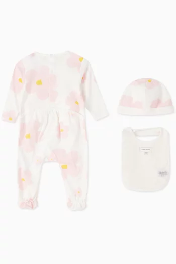 Daisy-print Sleepsuit Set in Cotton