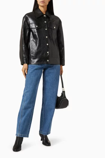 Bomber Jacket in Faux Leather