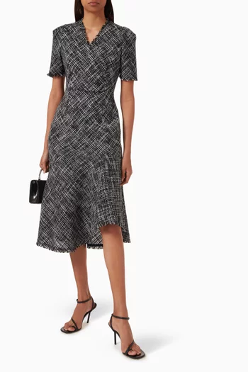 Mermaid Midi Dress in Tweed