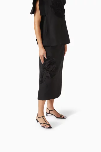 حذاء قفص مفتوح بكعب كيتن جلد غنم