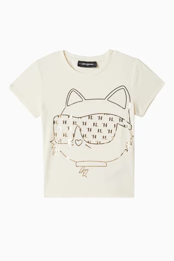 Choupette-print T-shirt in Cotton-blend