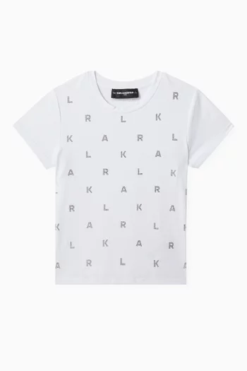 Embellished Logo T-shirt in Cotton-blend