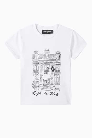 Café De Karl Illustration T-shirt in Cotton