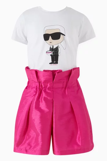 Choupette-print T-shirt in Organic Cotton-blend