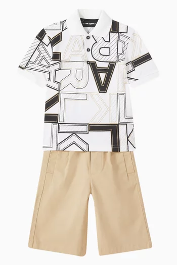 Logo-print Polo Shirt in Cotton