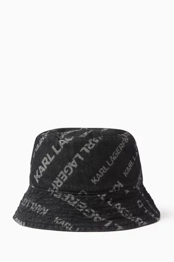 Logo Bucket Hat in Denim