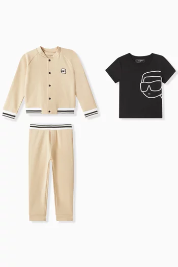 Ikonik Karl Print Tracksuit  Set in Cotton