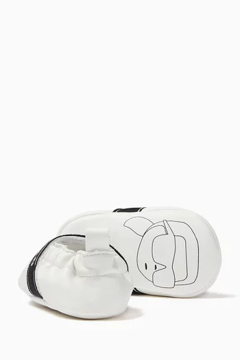 Logo-print Slippers in Faux Leather