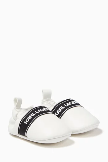 Logo-print Slippers in Faux Leather