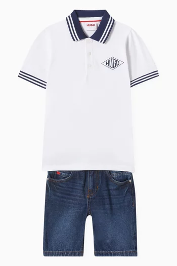 Logo-print Polo Shirt in Cotton-pique