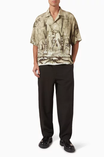 Elysium Camp Collar Shirt in Rayon-twill