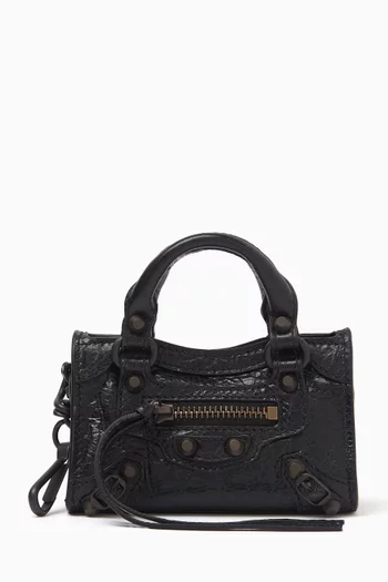 Micro Le City Charm Bag in Arena Storico Lambskin