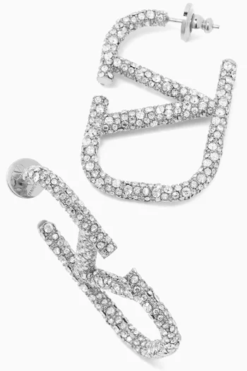 Valentino Garavani VLOGO Crystal Earrings in Metal
