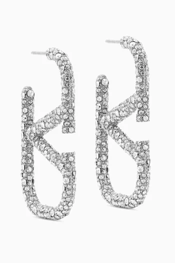 Valentino Garavani VLOGO Crystal Earrings in Metal