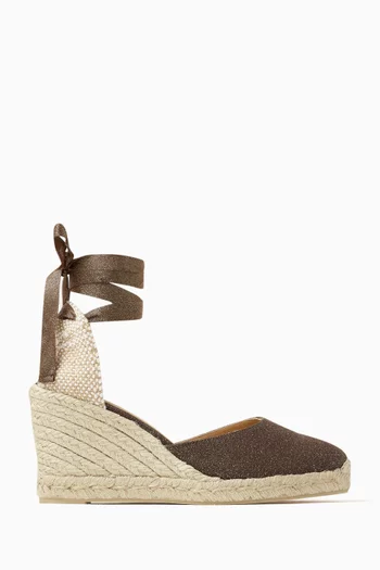 Carina 80 Espadrille Wedges in Linen