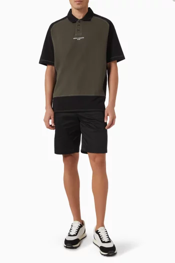 Two-tone Logo Polo Shirt in Cotton