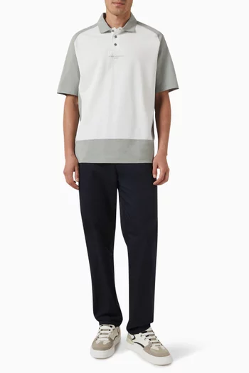 Two-tone Logo Polo Shirt in Cotton