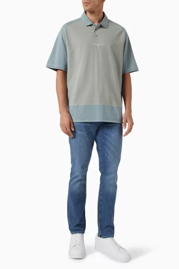 Two-tone Logo Polo Shirt in Cotton