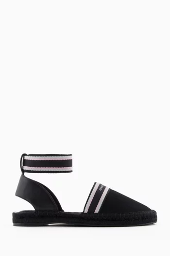 Logo-tape Espadrilles in Canvas & Faux Leather