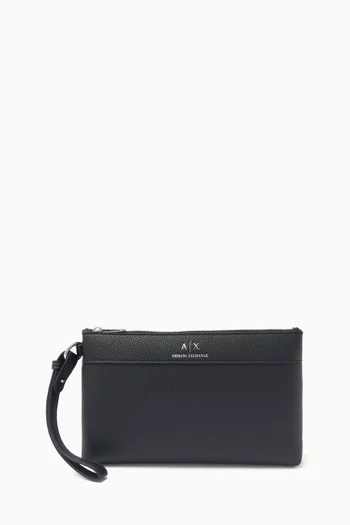 Small AX Logo Wristlet Pouch