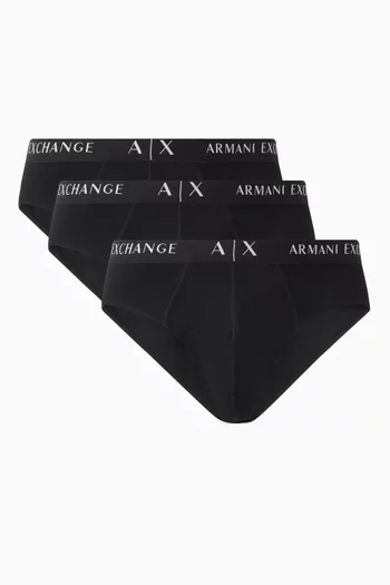 AX Logo Briefs in Cotton, Set of 3