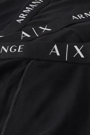 AX Lettering Boxer Briefs in Cotton, Set of 3