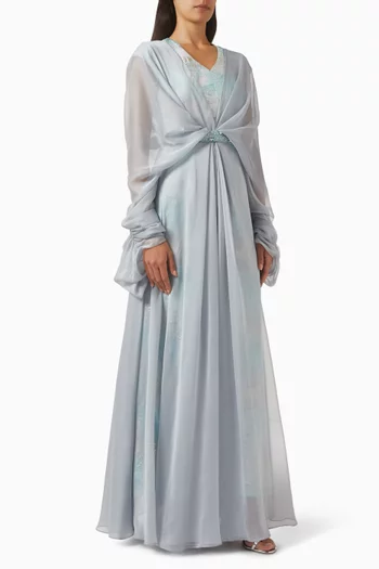 طقم أميرة متناسق بروكيد شيفون