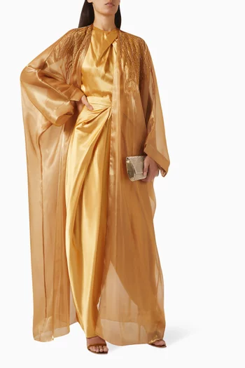 Scheherzade Co-ord Set in Crepe Satin & Organza