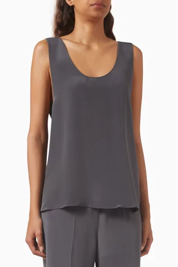 Relaxed-fit Tank Top in Mulberry-silk