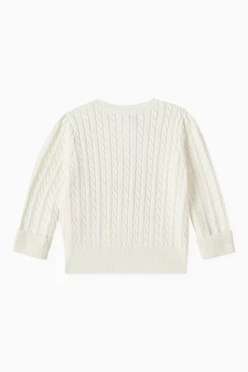 Cable-knit Cardigan in Cotton