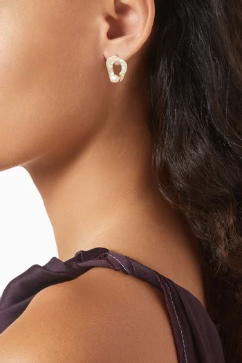 Melted Pearl Stud Earrings in 18kt Gold-plated Metal