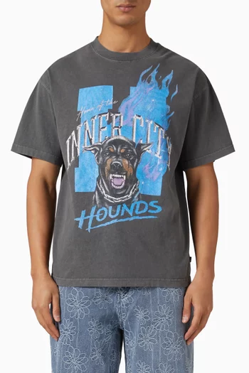 تي شيرت بشعار Inner City Hounds قطن جيرسيه