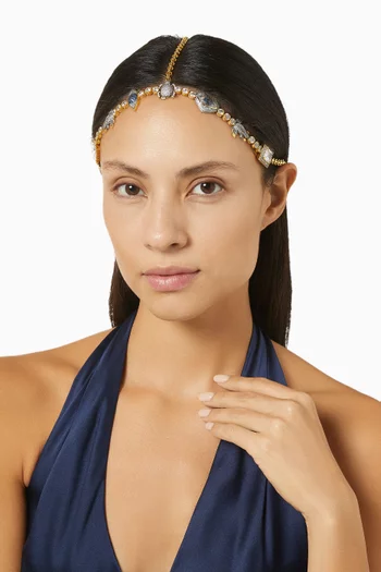 Miro Crystal Headpiece in 24kt Gold-plated Bronze