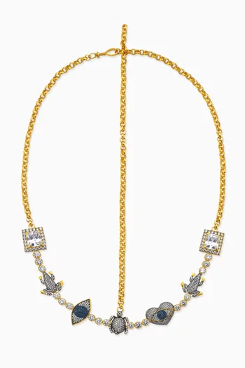 Miro Crystal Headpiece in 24kt Gold-plated Bronze