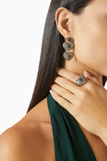 In Love With A Woman Crystal Earrings in 24kt Gold-plated Bronze