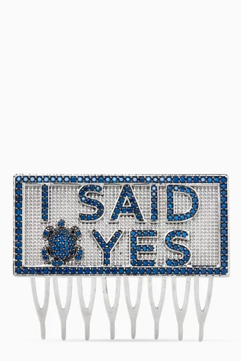 I Said Yes Hair Comb in Platinum-plated Bronze